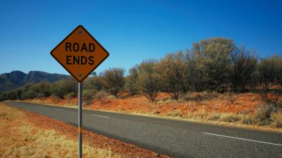Inscription road ends sign 4k wallpaper