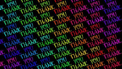 Inscription thanks text colorful 4k wallpaper