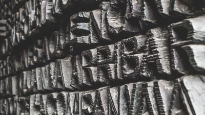 Letters wall relief 4k wallpaper