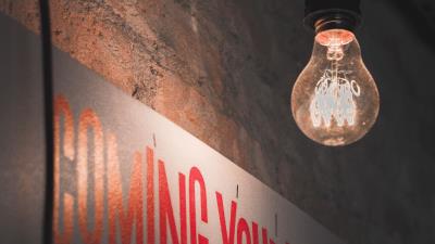 Light bulb sign inscription 4k wallpaper
