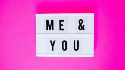 Me and you inscription words 4k wallpaper