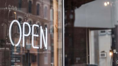 Open inscription neon 4k wallpaper