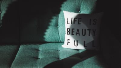 Pillow inscription shadow 4k wallpaper