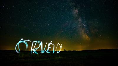 Starry sky inscription light 4k wallpaper