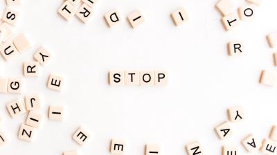 Stop word letters 4k wallpaper