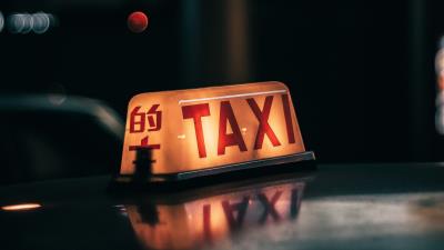 Taxi word inscription 4k wallpaper