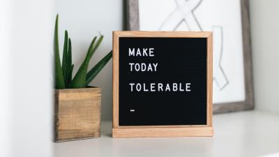 Tolerance inscription words 4k wallpaper