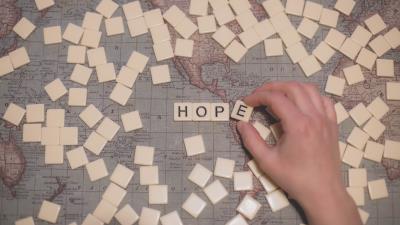 Words hope hand 4k wallpaper