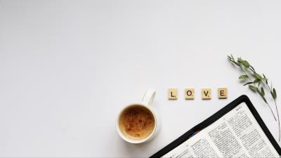 Words love cup 4k wallpaper