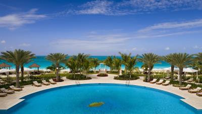 Tropical resort palm trees summer 4k wallpaper