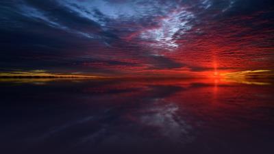 Twilight sea stars dusk dawn dark sunset 4k wallpaper
