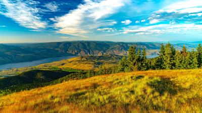 Valley grass river 4k wallpaper