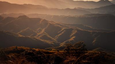 Valley hills fog 4k wallpaper