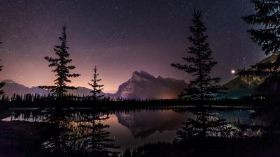 Vermillion Lake Stars 4k wallpaper