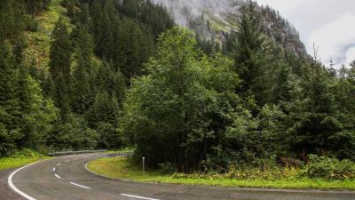 Vorarlberg austria road serpentine turning track 4k wallpaper