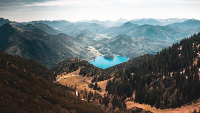 Walchensee mountains lake kochel germany 4k wallpaper
