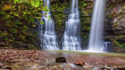 Waterfall cliff river hh 4k wallpaper