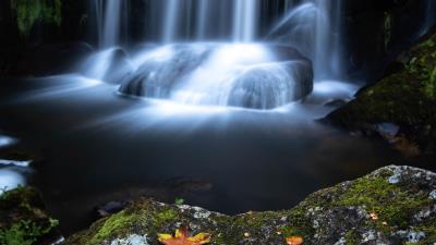 Waterfall cliff water f 4k wallpaper