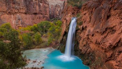 Waterfall current stones image 4k wallpaper
