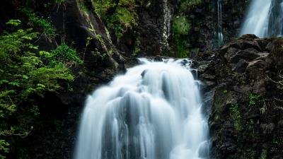 Waterfall flow river 4k wallpaper
