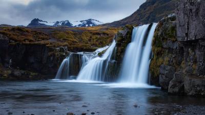 Waterfall flow water 4k wallpaper