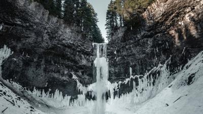 Waterfall ice snow image 4k wallpaper