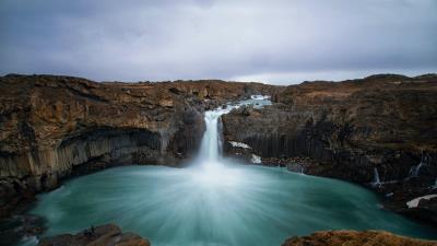 Waterfall lake river 4k wallpaper