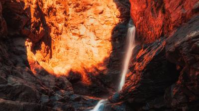 Waterfall rocks stones ggg 4k wallpaper