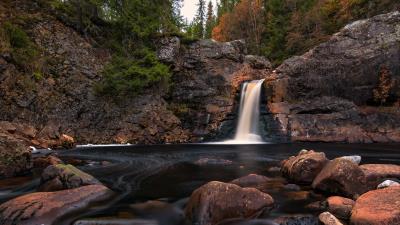 Waterfall rocks stones h 4k wallpaper