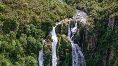 Waterfall stones stream image 4k wallpaper