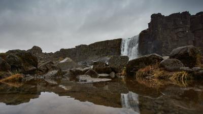 Waterfall stones water g 4k wallpaper