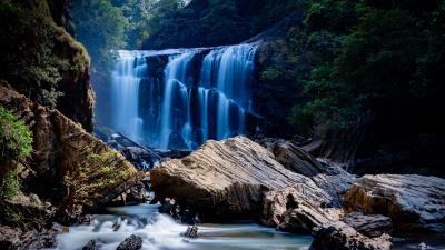 Waterfall stones water h 4k wallpaper