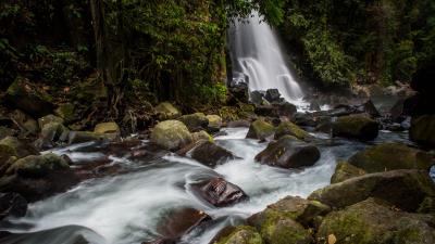 Waterfall stones water image 4k wallpaper