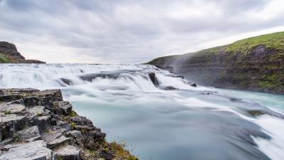 Waterfall stream rocks image 4k wallpaper