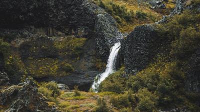 Waterfall water rocks image 4k wallpaper