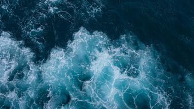 Waves ocean aerial view 4k wallpaper