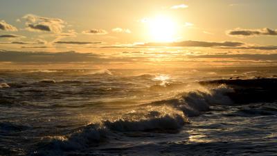 Waves sea sun 4k wallpaper