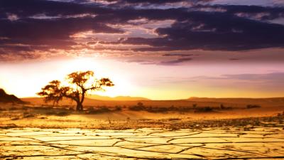 Africa lake dead drought decline clouds 4k wallpaper