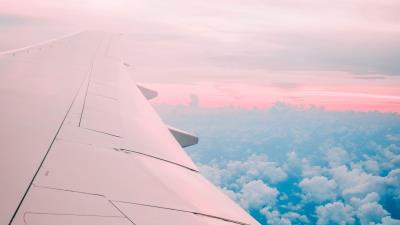 Aircraft wing clouds flight 4k wallpaper