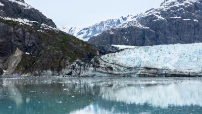 Alaska margerie bay glacier reflection 4k wallpaper