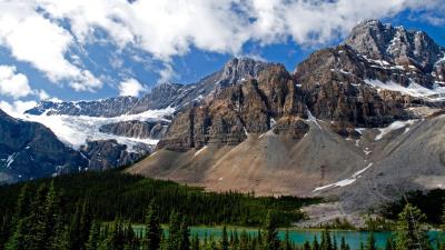 Alberta banff canada mountain lake 4k wallpaper