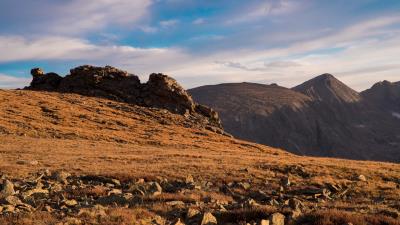 Alps grass meadow mountains rocks 4k wallpaper