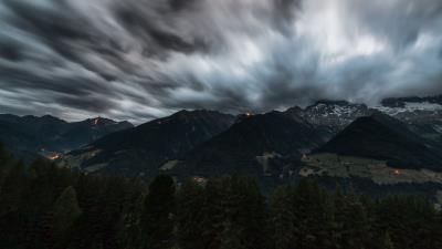 Alps mountains clouds 4k wallpaper