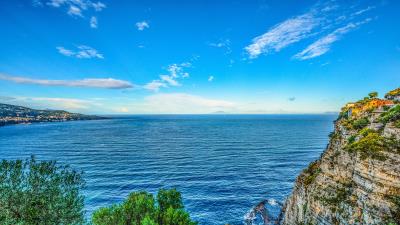 Amalfi italy hill sea 4k wallpaper