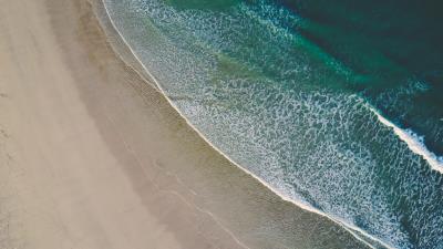 Beach Sand Sea Water 4k wallpaper