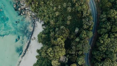 Beach aerial view sea 4k wallpaper