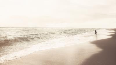 Beach coast lonely 4k wallpaper