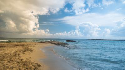 Beach horizon coast 4k wallpaper