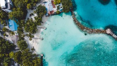 Beach island ocean 4k wallpaper