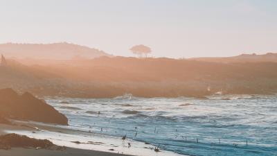 Beach sand coast 4k wallpaper